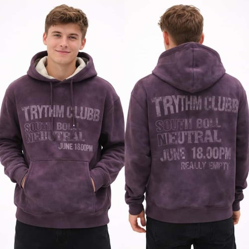 بلوفر رجالي رمادي بطبعة عصرية وقبعة مبطنة لراحة يو...