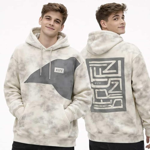 بلوفر رجالي عصري ثنائي اللون بقبعة عملية لإطلالة ك...