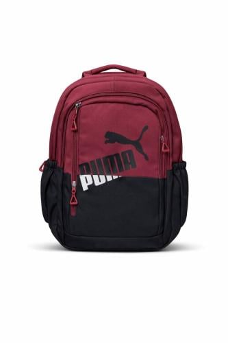 شنط ظهر Puma عنابي وأسود بتصميم رياضي عملي للاستخد...