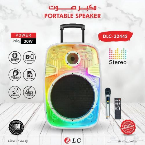 مكبر صوت محمول بإضاءة RGB وقوة 30 واط مع ميكروفون...