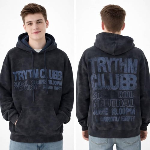 بلوفر رجالي رمادي بطبعة عصرية وقبعة مبطنة لراحة يو...