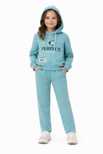 بجامة بناتي شتوية تركواز بطباعة EK PERFECT STYLE و...
