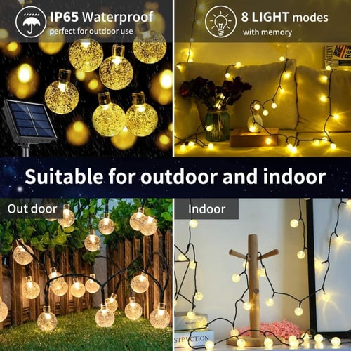 شريط إضاءة ليد فقاعي يعمل بالطاقة الشمسية – لون أص...