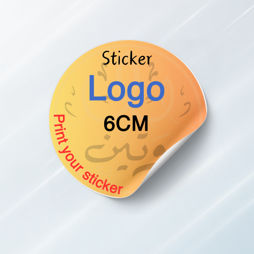 طباعة ستيكر لوغو بعلامتك التجارية دائري او مربع -...