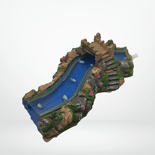 ديكور لاحواض السمك شكل كوبري على النهر مع منفذ اوك...