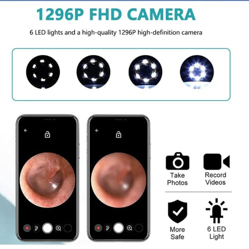 جهاز تنظيف الأذن قابل لاعادة الشحن مزود بكاميرا يم...