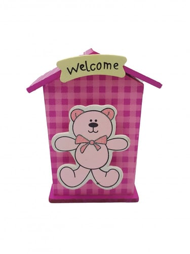 حصالة اطفال خشب مزودة بحامل ورق