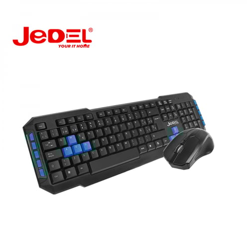 لوحة مفاتيح لاسلكية مع ماوس مع أغطية مفاتيح للوسائ...