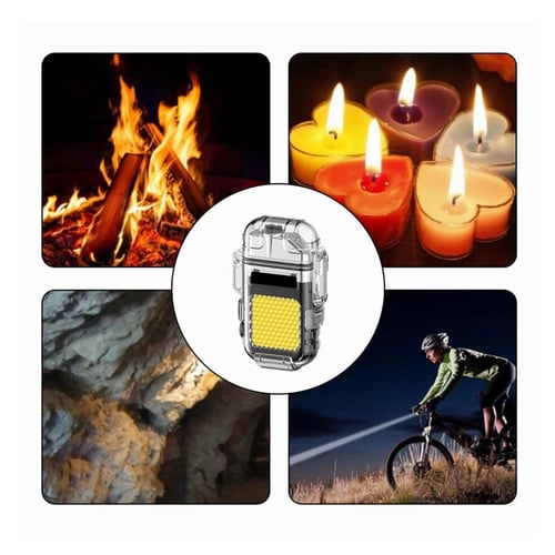 ولاعة الكترونية قابلة لاعادة الشحن مزودة بكشاف للر...