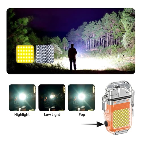 ولاعة الكترونية قابلة لاعادة الشحن مزودة بكشاف للر...