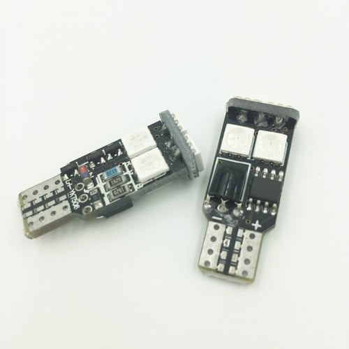 زوج لمبات ليد T10 اضاءة ملونة مع ريمونت كنترول