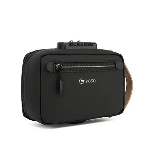 حقيبة يد شخصية بقفل سري مقاومة للماء من POSO لون ا...