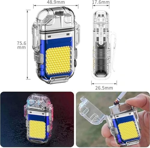 ولاعة الكترونية قابلة لاعادة الشحن مزودة بكشاف للر...