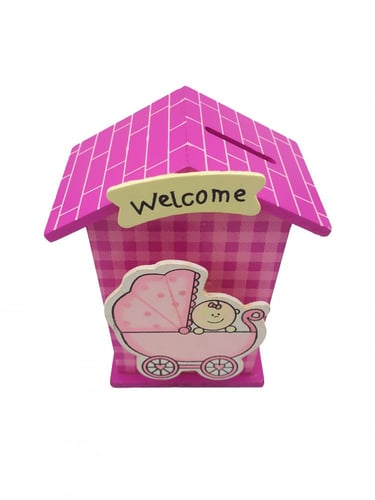 حصالة اطفال خشب مزودة بحامل ورق