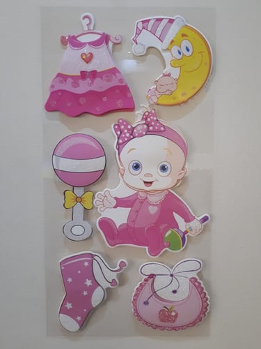 ستيكرات جدارية لامعة نافرة لحفلات الاطفال