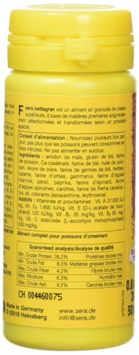 سيرا طعام بيتاجران معزز الوان اسماك الفايتر