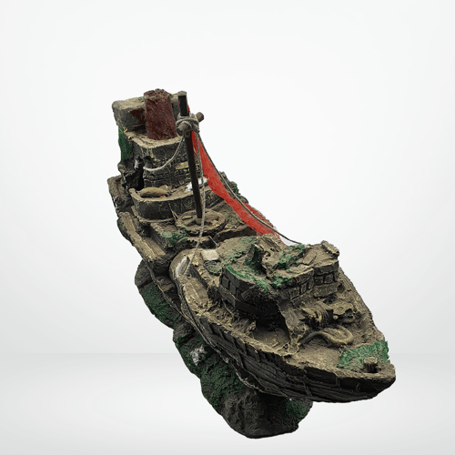 ديكور لاحواض السمك شكل السفينة الغارقة حجم كبير مق...