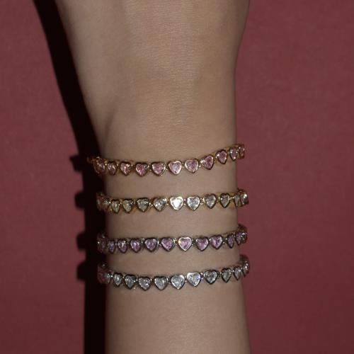 Heart tennis bracelet
