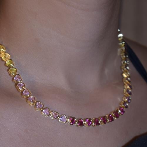 Rainbow hearts necklace
