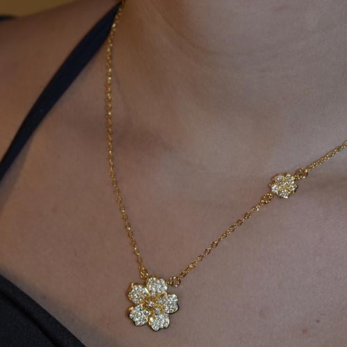 Golden flower necklace