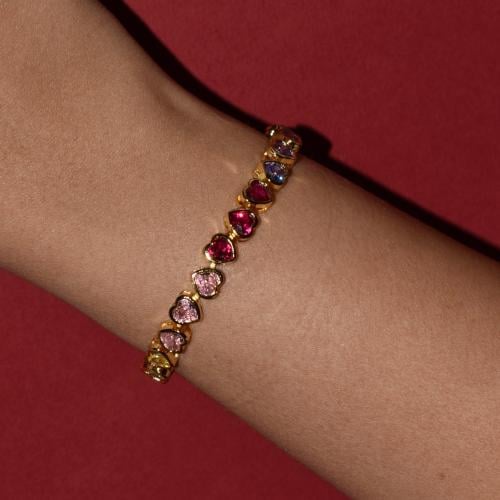 Rainbow hearts bracelet