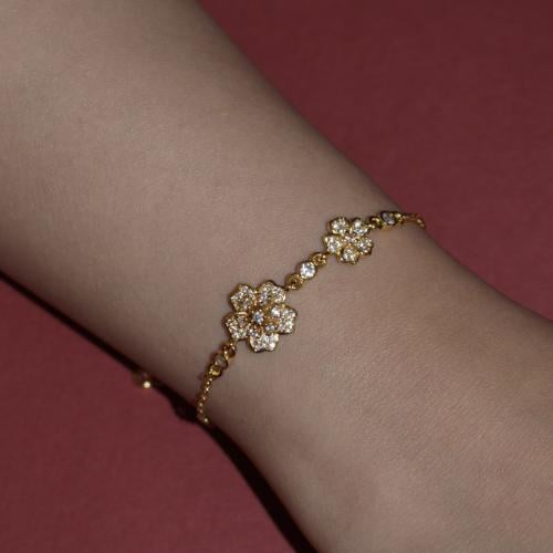 Golden flower bracelet