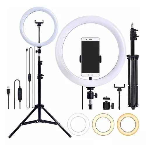 اضاءة تصوير رينغ لايت RGB LED" متعددة الالوان أسود...