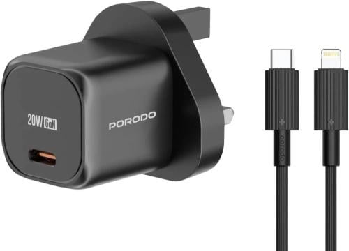 شاحن سريع بورودو PD 20 وات / مع كابل من النوع C إل...