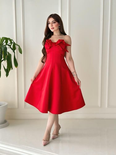 فستان احمر قصير 006