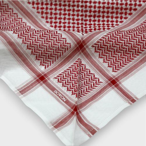 شماغ بوفون أحمر موديل -02
