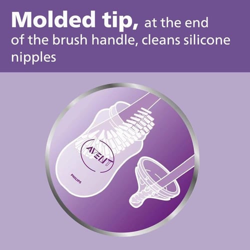 فرشاة الزجاجة والحلمة من فيليبس أفينت - رمادي