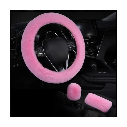 طقم غطاء دركسون السيارة مصنوع من الفرو الناعم 3 قط...