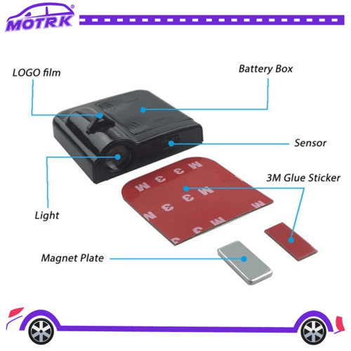 جهاز عرض LED لباب السيارة ترحيبي لاسلكي ثلاثي الاب...