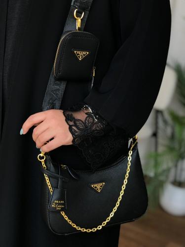 شنطة برادا _ أسود ذهبي