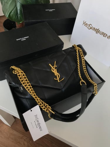 شنطة سان لوران _ أسود مع ذهبي
