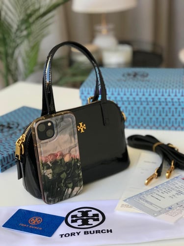 شنطة توري بورش _ أسود لمعه (حجم صغير)