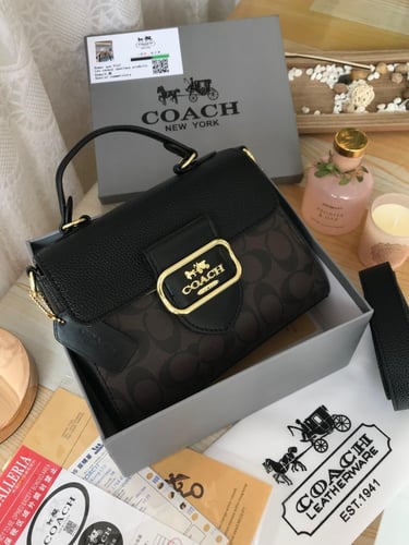 شنطة كوتش _ أسود مع بني غامق