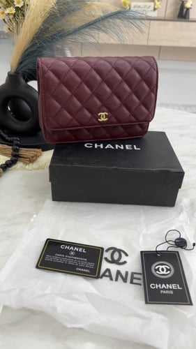 شنطة شانيل _ عنابي ذهبي