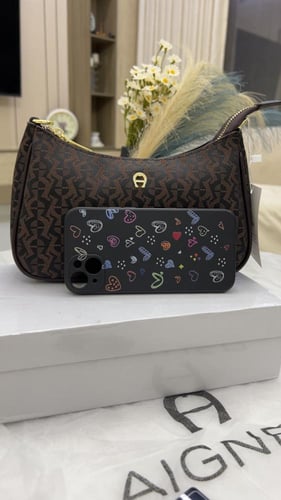 شنطة اقنر _ بني محروق قماش