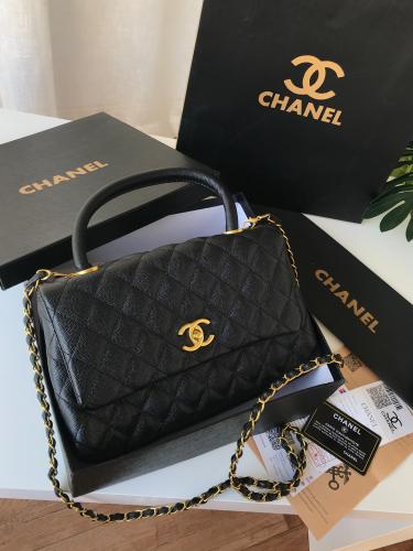 شنطه شانيل _ أسود كامل ( حجم وسط)