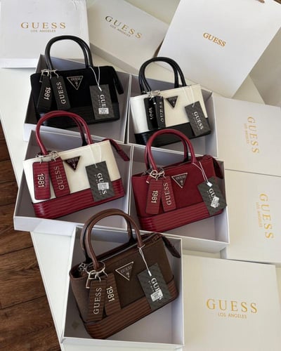 شنطة جيس _ عنابي كامل فضي