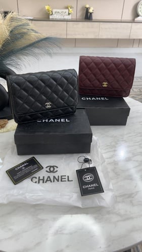 شنطة شانيل _ عنابي ذهبي