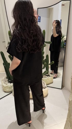 شامواه نص كلوش مزين بالصوف صنع يدوي