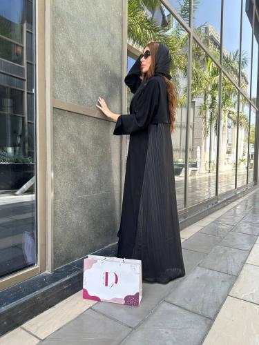 نص كلوش مع شيفون من الخلف