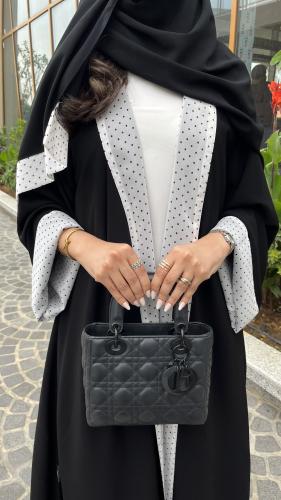عبايه كريب مع الشيفون المنقط