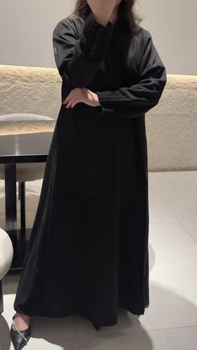 شامواه نص كلوش مزين بالصوف صنع يدوي