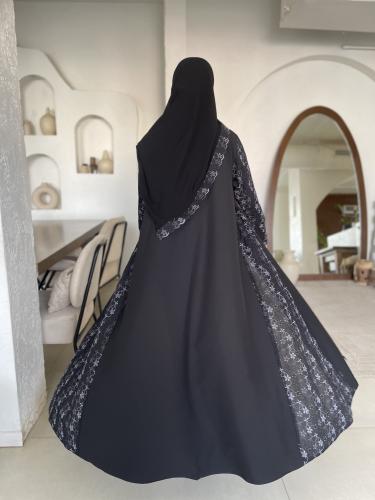 نص كلوش مع راكة ( أسود ورمادي)