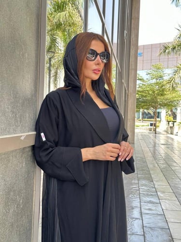 نص كلوش مع شيفون من الخلف