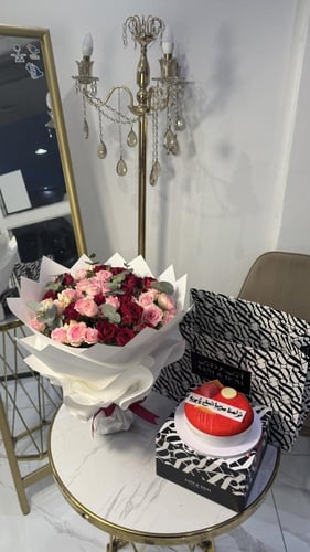 كيك اني وداني وبوكية ورد