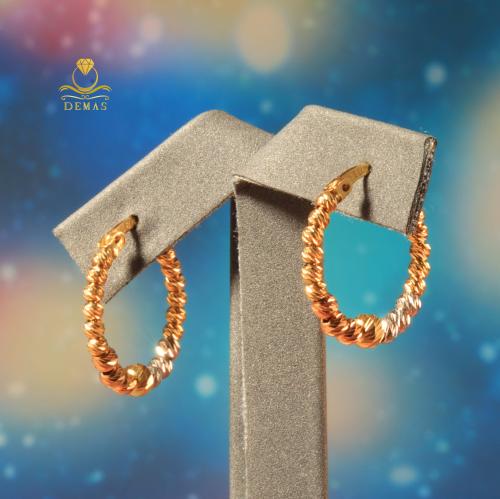 حلق ذهب بابلز 3 ألوان عيار 18